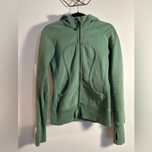 Lululemon Sz 4 Scuba Hoodie in light Sage green with black accents